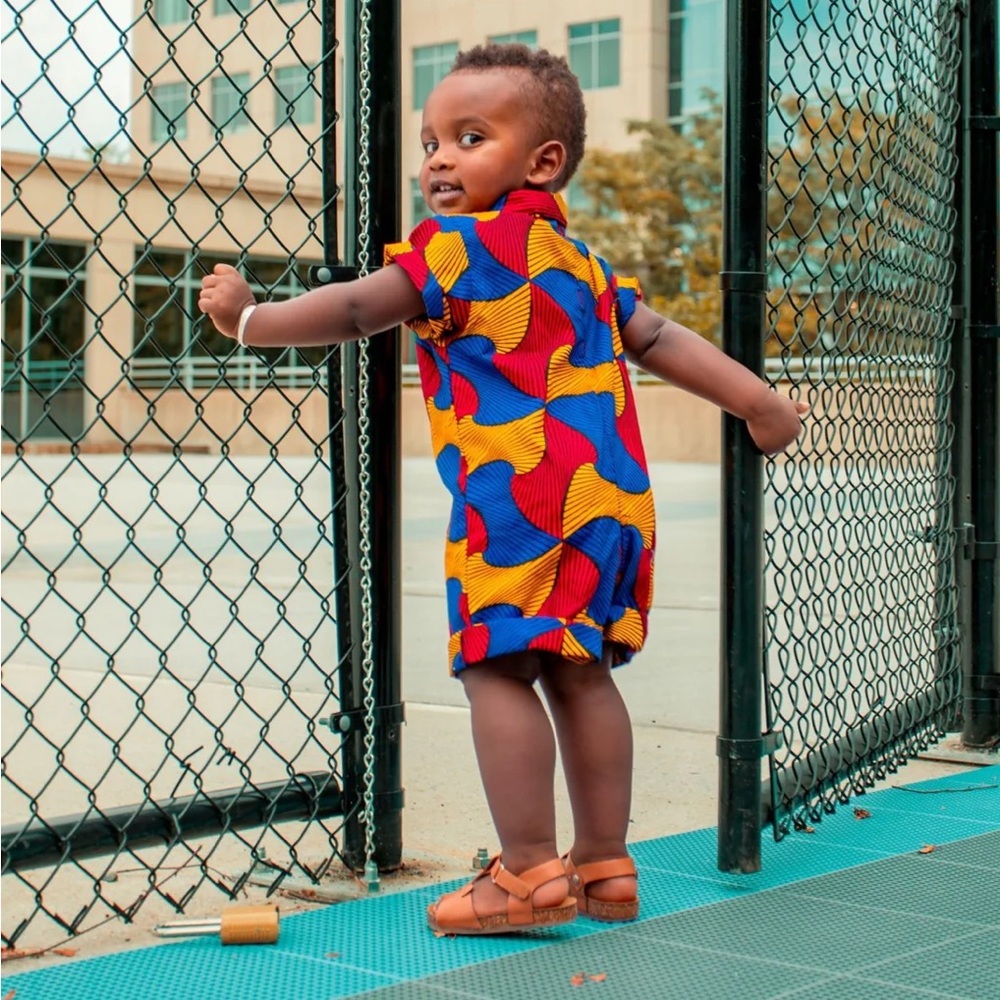 Femi Ankara Print Baby Boy Romper